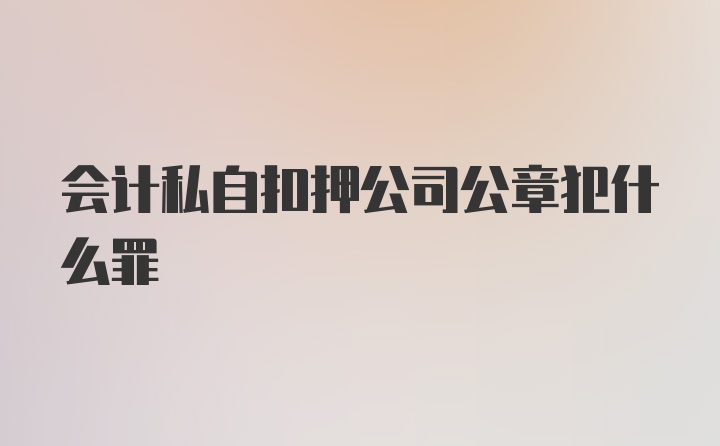 会计私自扣押公司公章犯什么罪