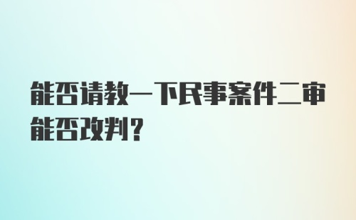 能否请教一下民事案件二审能否改判?