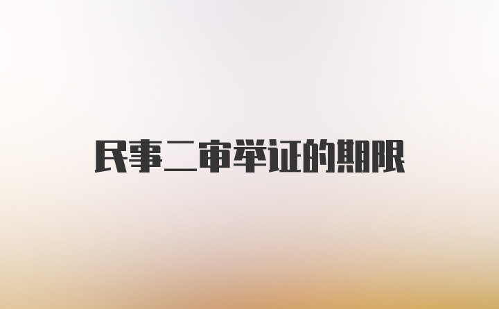 民事二审举证的期限