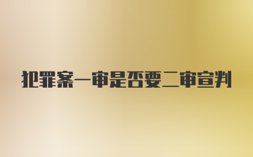 犯罪案一审是否要二审宣判