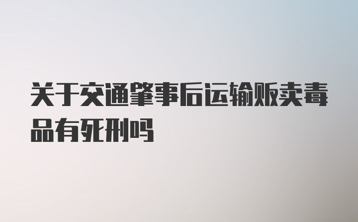 关于交通肇事后运输贩卖毒品有死刑吗