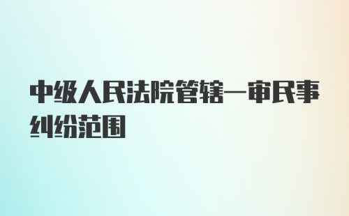 中级人民法院管辖一审民事纠纷范围