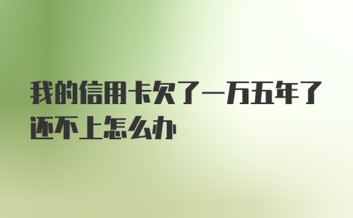 我的信用卡欠了一万五年了还不上怎么办