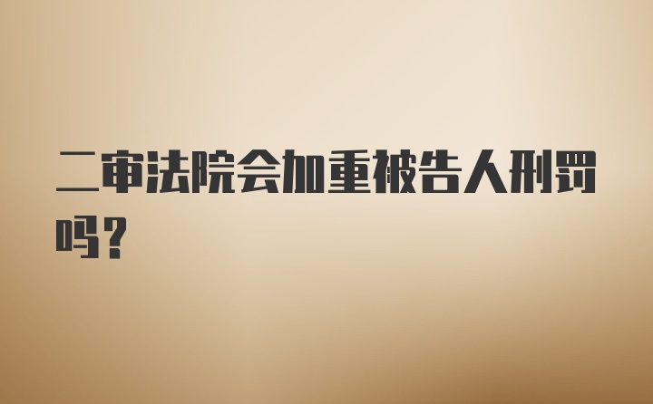 二审法院会加重被告人刑罚吗？