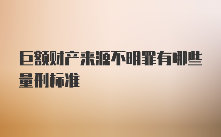 巨额财产来源不明罪有哪些量刑标准