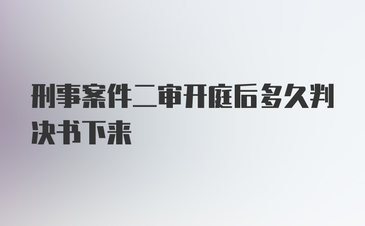 刑事案件二审开庭后多久判决书下来