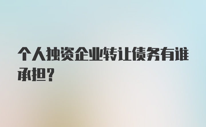 个人独资企业转让债务有谁承担?