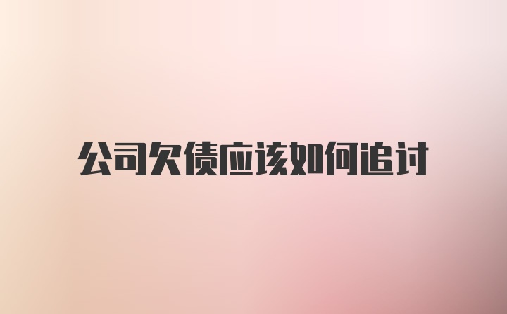 公司欠债应该如何追讨