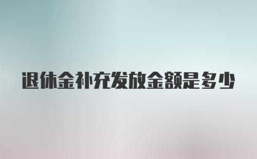 退休金补充发放金额是多少