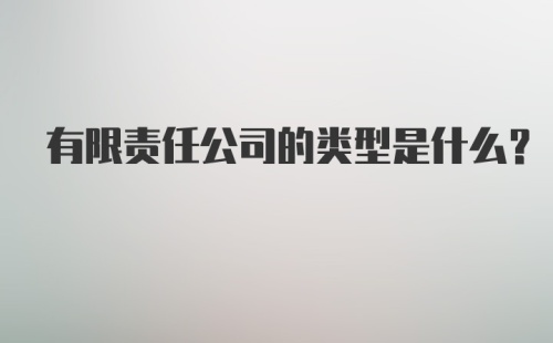 有限责任公司的类型是什么？