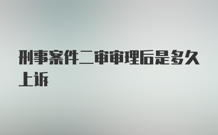 刑事案件二审审理后是多久上诉