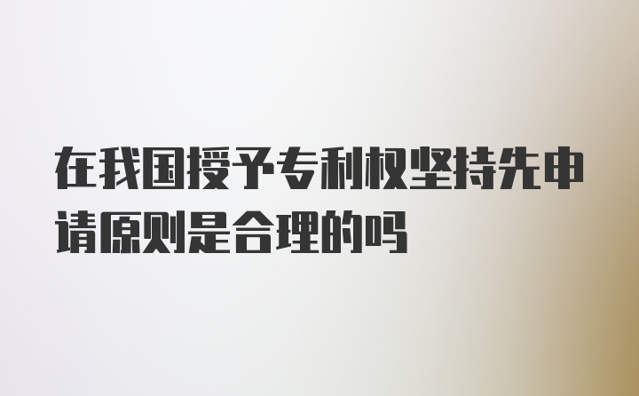 在我国授予专利权坚持先申请原则是合理的吗