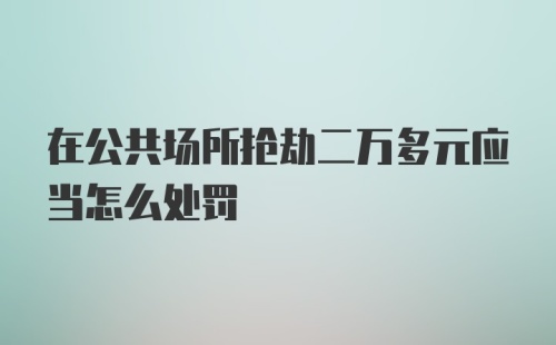 在公共场所抢劫二万多元应当怎么处罚