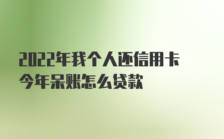 2022年我个人还信用卡今年呆账怎么贷款