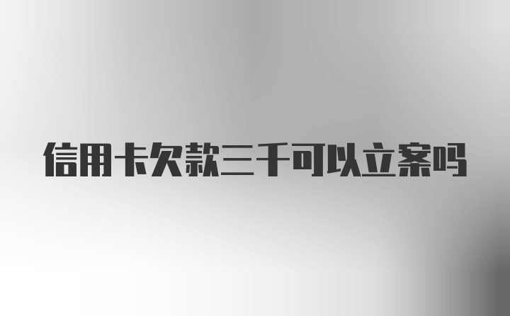 信用卡欠款三千可以立案吗