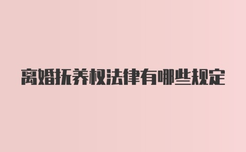 离婚抚养权法律有哪些规定