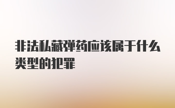 非法私藏弹药应该属于什么类型的犯罪