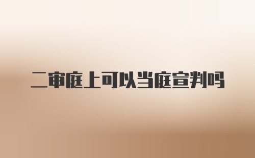 二审庭上可以当庭宣判吗