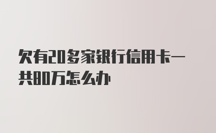 欠有20多家银行信用卡一共80万怎么办