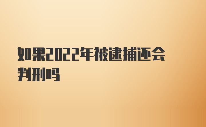 如果2022年被逮捕还会判刑吗