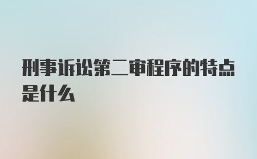 刑事诉讼第二审程序的特点是什么