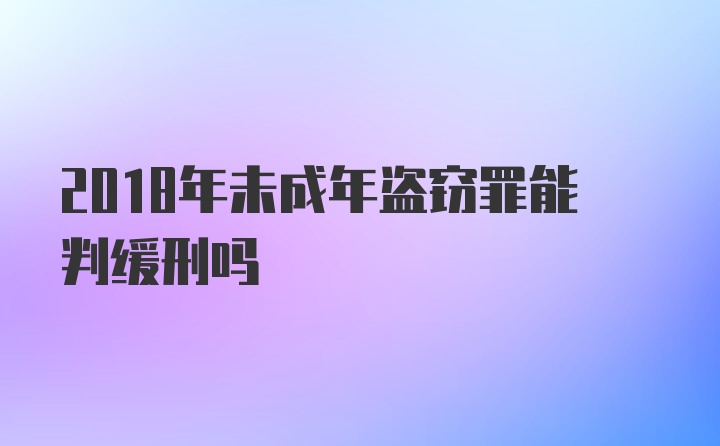 2018年未成年盗窃罪能判缓刑吗