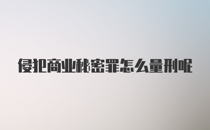 侵犯商业秘密罪怎么量刑呢