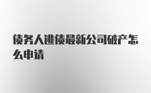 债务人逃债最新公司破产怎么申请