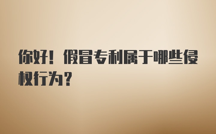 你好！假冒专利属于哪些侵权行为？