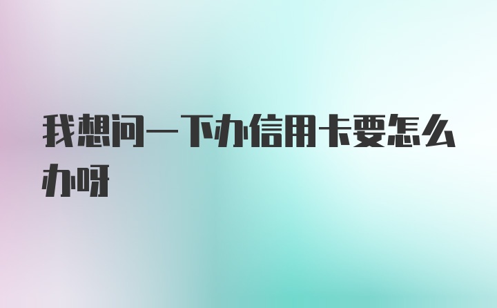 我想问一下办信用卡要怎么办呀