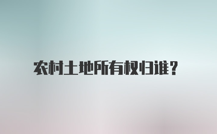 农村土地所有权归谁?