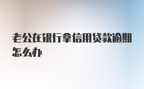 老公在银行拿信用贷款逾期怎么办