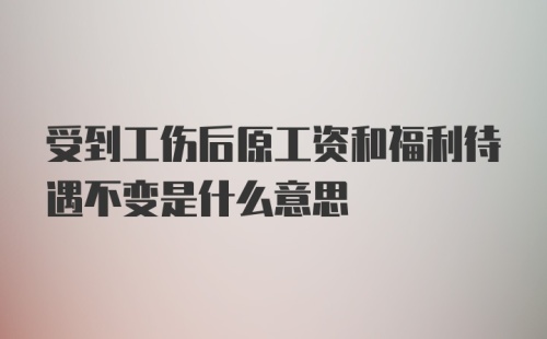 受到工伤后原工资和福利待遇不变是什么意思