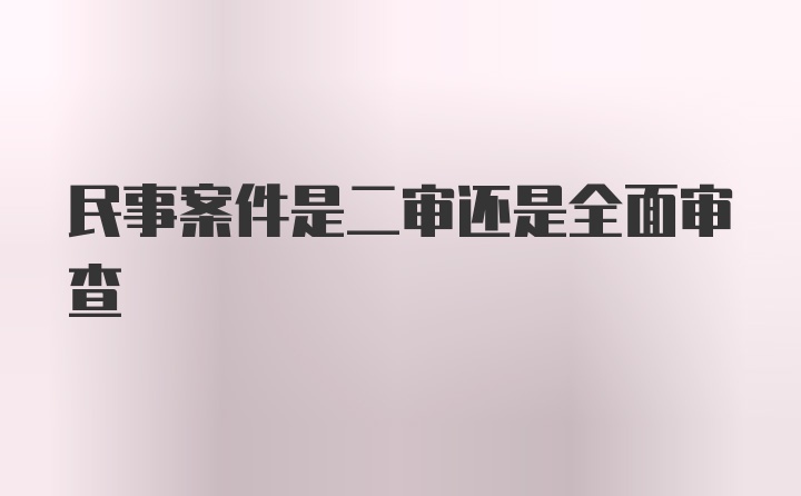 民事案件是二审还是全面审查