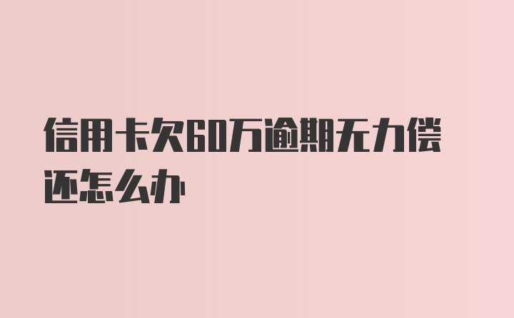 信用卡欠60万逾期无力偿还怎么办