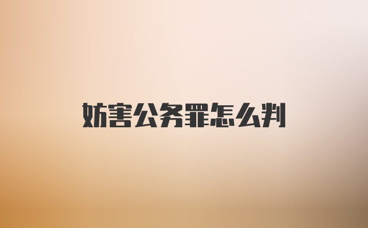 妨害公务罪怎么判