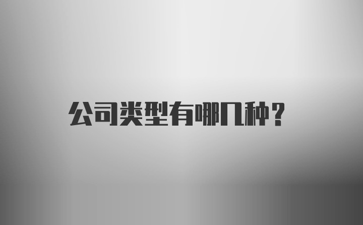 公司类型有哪几种？