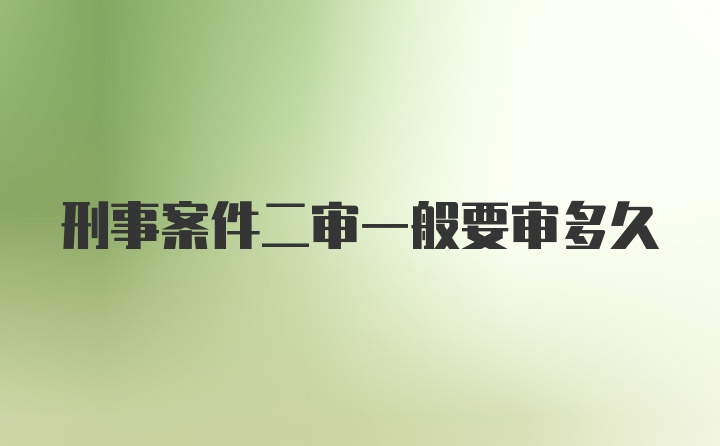 刑事案件二审一般要审多久