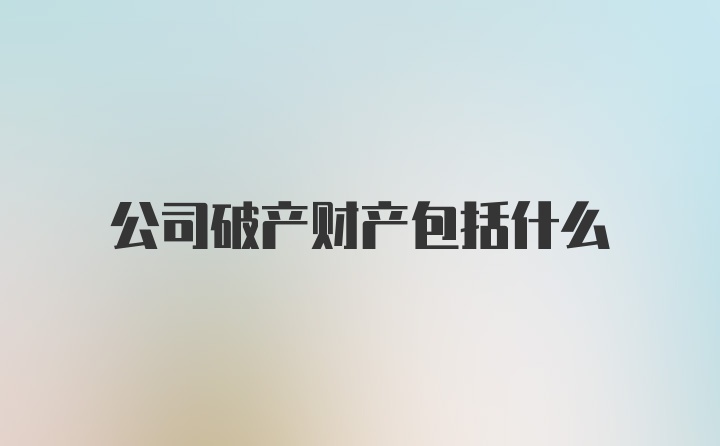 公司破产财产包括什么