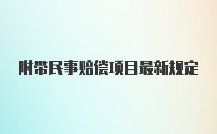 附带民事赔偿项目最新规定