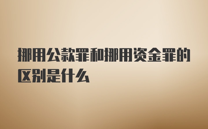 挪用公款罪和挪用资金罪的区别是什么