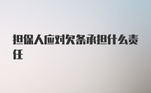 担保人应对欠条承担什么责任