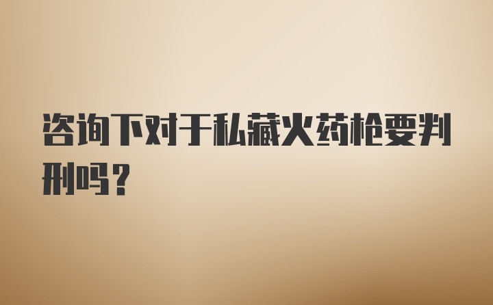 咨询下对于私藏火药枪要判刑吗？