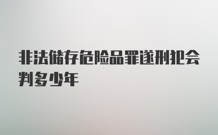 非法储存危险品罪遂刑犯会判多少年