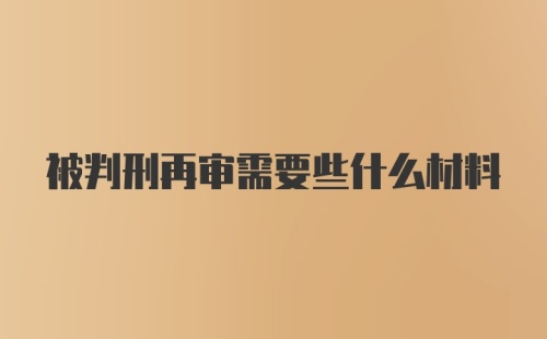 被判刑再审需要些什么材料