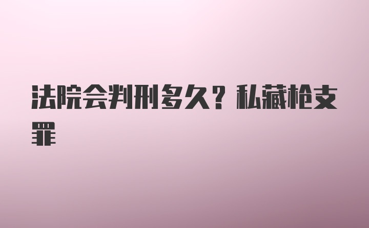 法院会判刑多久？私藏枪支罪