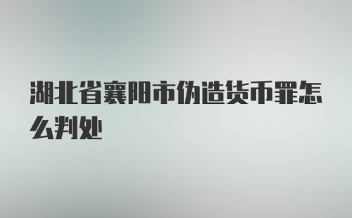 湖北省襄阳市伪造货币罪怎么判处