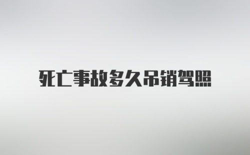 死亡事故多久吊销驾照