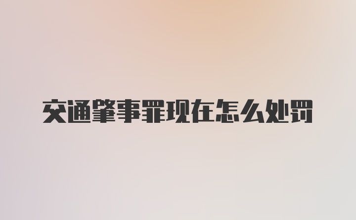 交通肇事罪现在怎么处罚