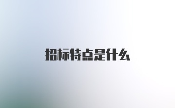 招标特点是什么